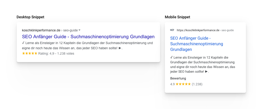 Snippet Vorschau - Sistrix - SEO-Guide
